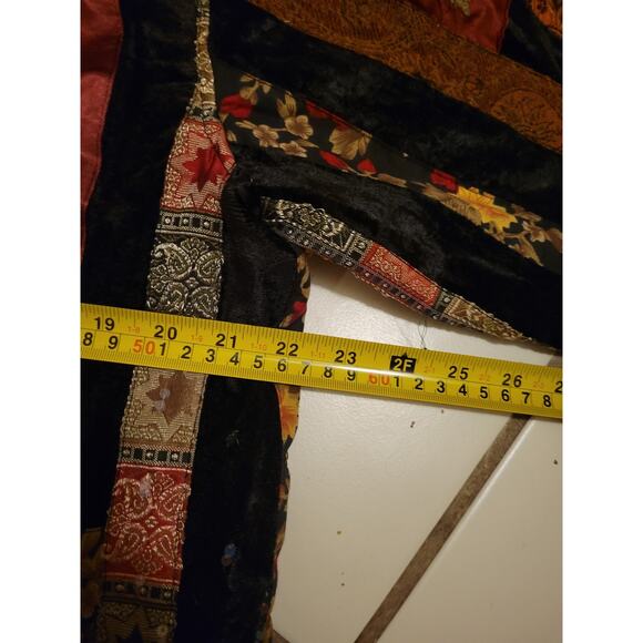 Coldwater Creek Art To Wear Patchwork Velvet Sequin Blazer Jacket Womens Large - Picture 7 of 8